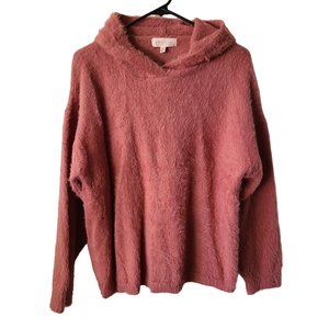 Philosophy US Women's Size 1X Hooded Eyelash Sweater Mountain Rose NEW
